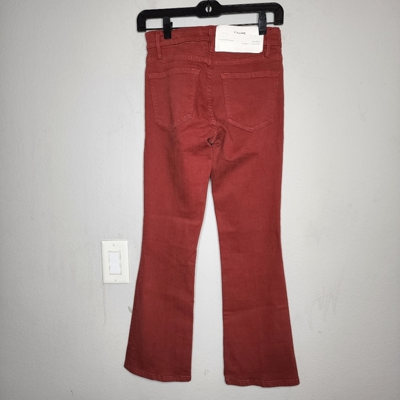 NWT Frame Red Cropped Bootcut Jeans Women's Size 24 - Picture 6 of 15
